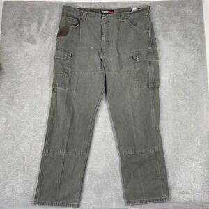 Wrangler Riggs Workwear Cargo Pants Mens 42x34 Green Ripstop Utility Workwear